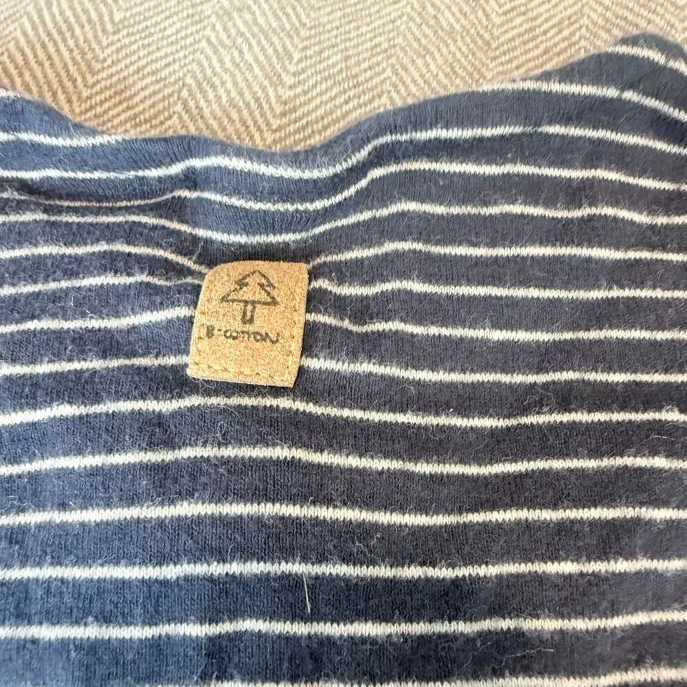 Zara Long Sleeve Soft Henley Button Blue Stripe T Shirt Top 3T 4T Toddler Boys